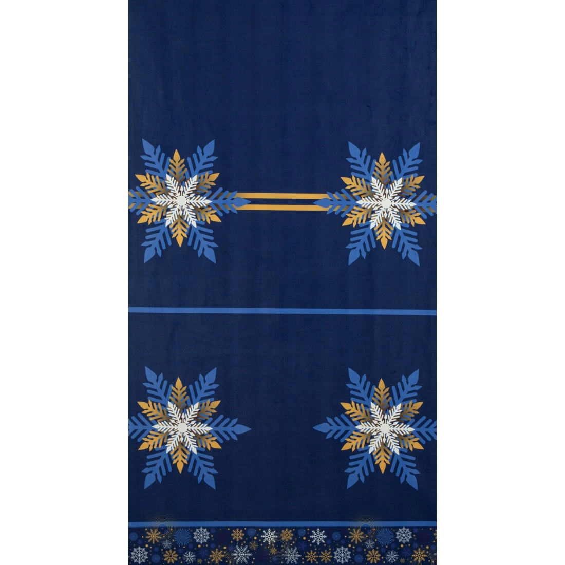 Záves 140x250 cm zamatový modrý zlatý na kovové krúžky CAROL