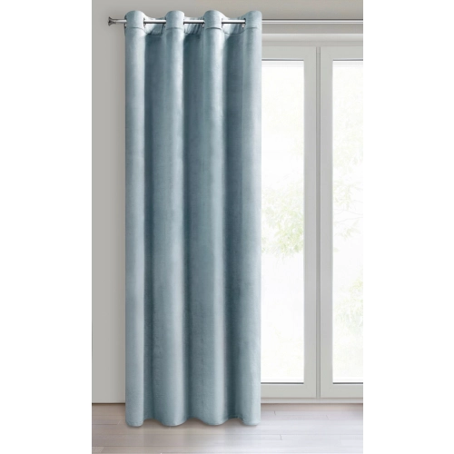 Záves 140x250 cm zamatový morský na kovové krúžky MELANIE