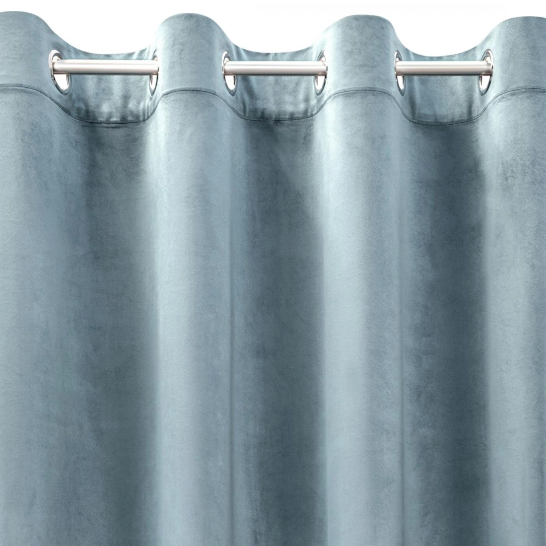 Záves 140x250 cm zamatový morský na kovové krúžky MELANIE