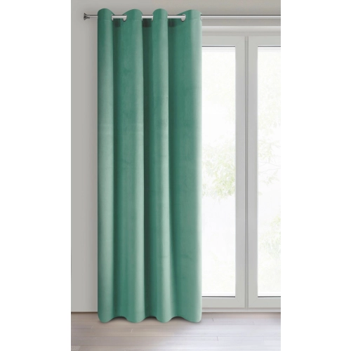 Záves 140x250 cm zamatový morský na kovové krúžky PIERRE