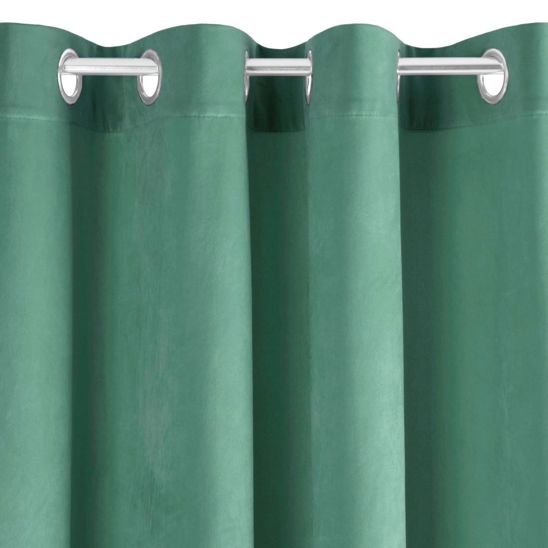 Záves 140x250 cm zamatový morský na kovové krúžky PIERRE