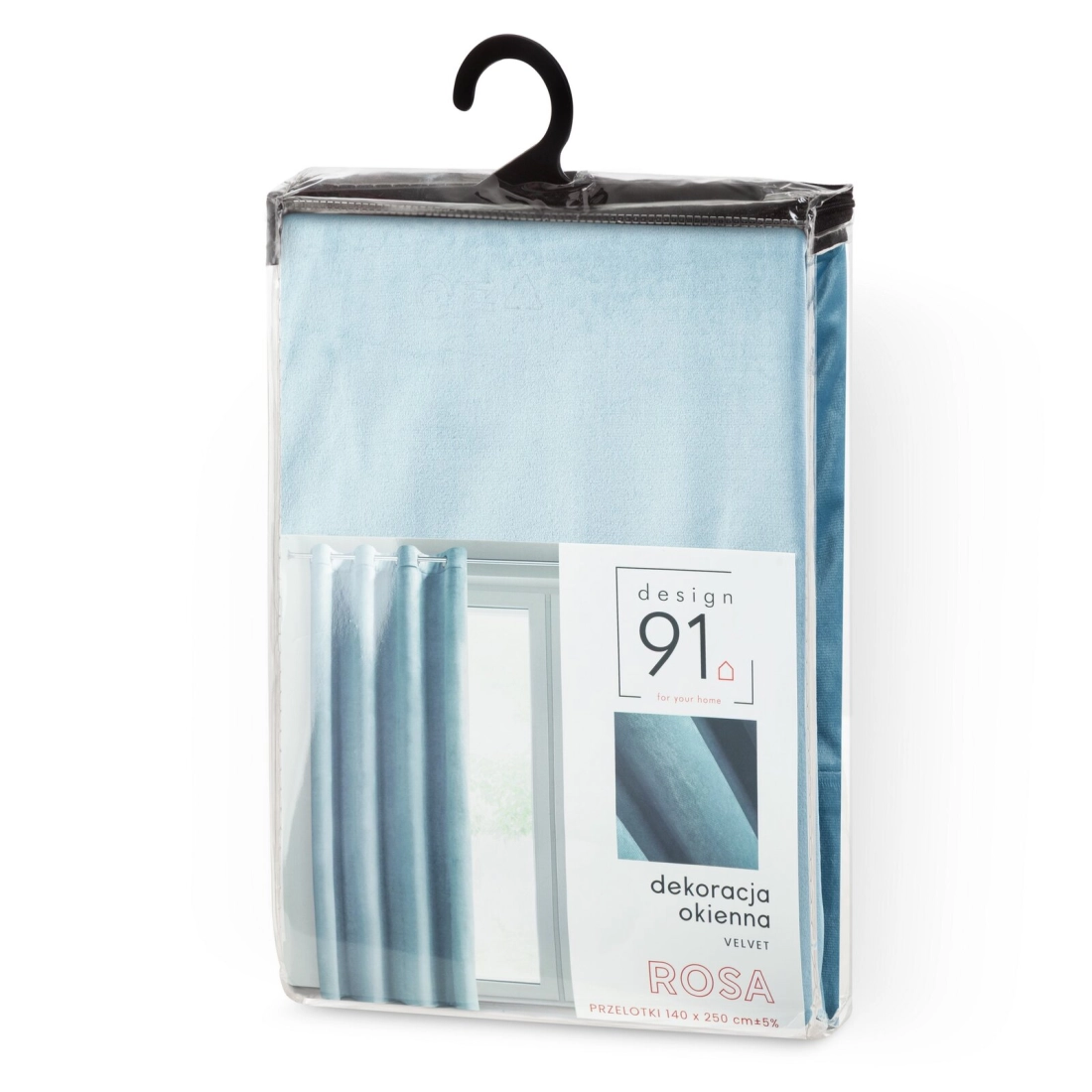 Sametový závěs 140x250 cm mořský na kovových kroužcích ROSA Design 91