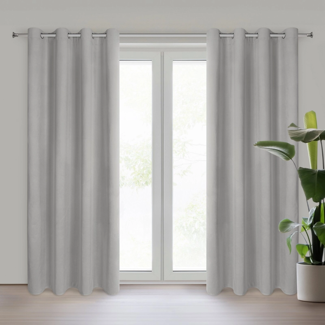 Záves 140x250 cm zamatový oceľový 100 % zatemňujúci na kovové krúžky NITA