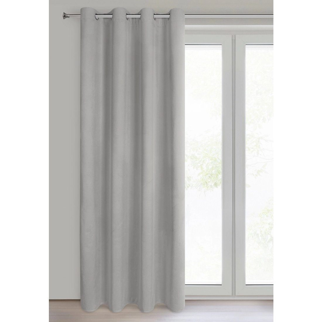 Záves 140x250 cm zamatový oceľový 100 % zatemňujúci na kovové krúžky NITA