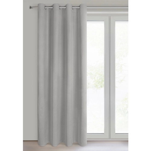 Záves 140x250 cm zamatový oceľový 100 % zatemňujúci na kovové krúžky NITA