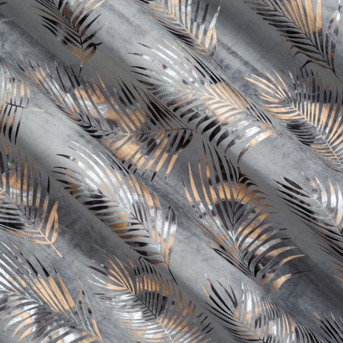 Sametový závěs 140x250 cm ocelový a šampaňský na kovových kroužcích GLORIA 2