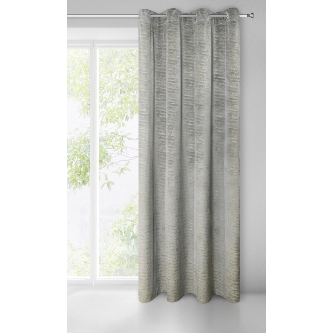 Záves 140x250 cm zamatový oceľový na kovové krúžky ALUVIA