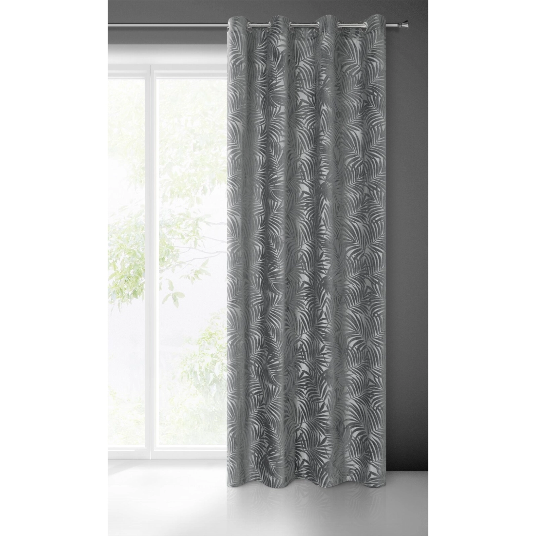 Záves 140x250 cm zamatový oceľový na kovové krúžky LIVIA