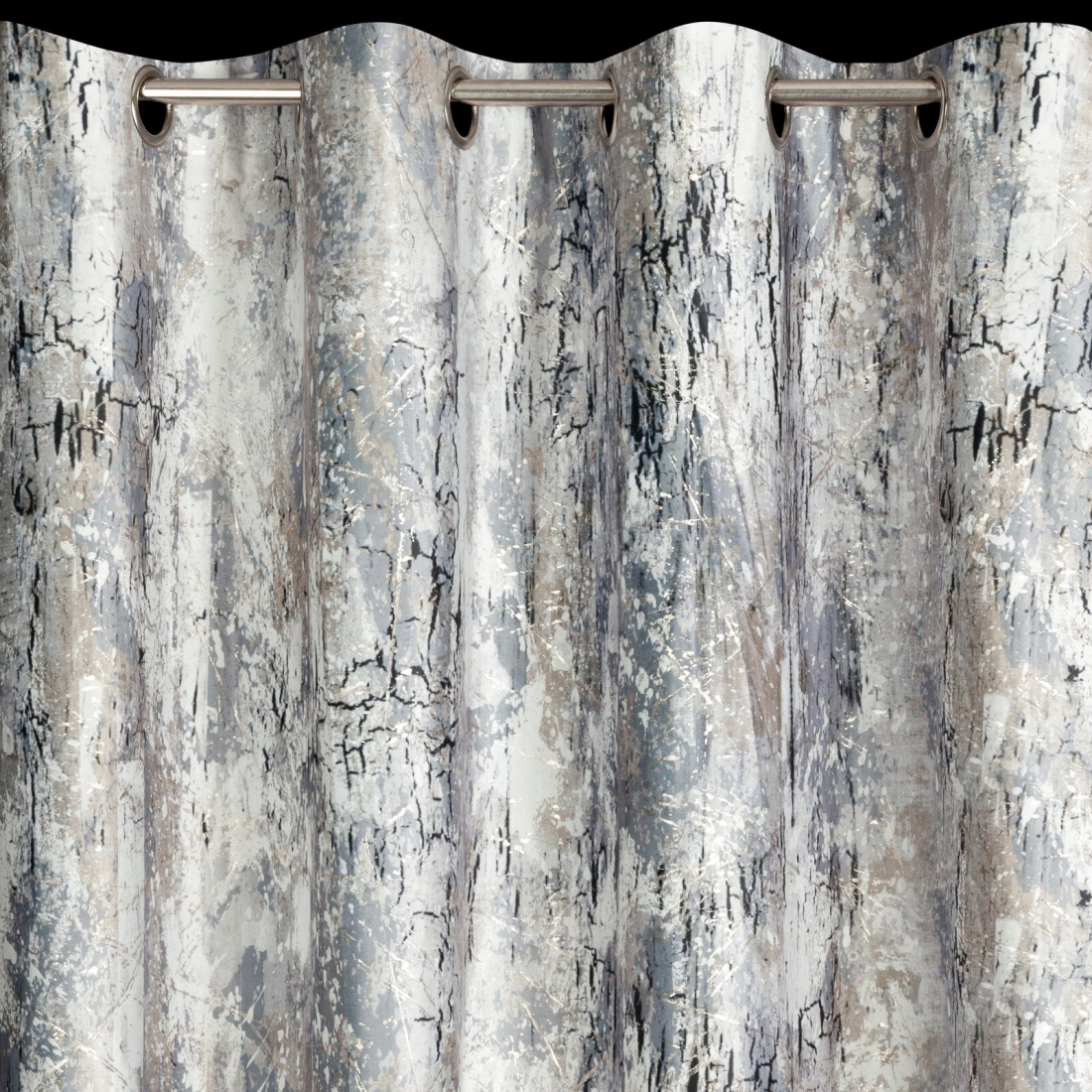 Záves 140x250 cm zamatový oceľový na kovové krúžky MALIA