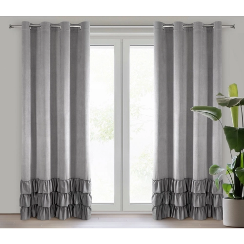 Záves 140x250 cm zamatový oceľový na kovové krúžky MEGI