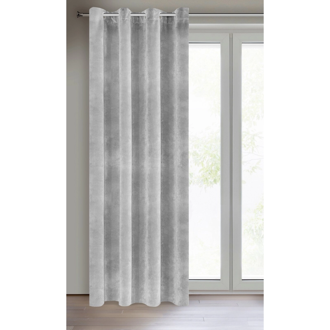 Záves 140x250 cm zamatový oceľový na kovové krúžky RIA Diva Line