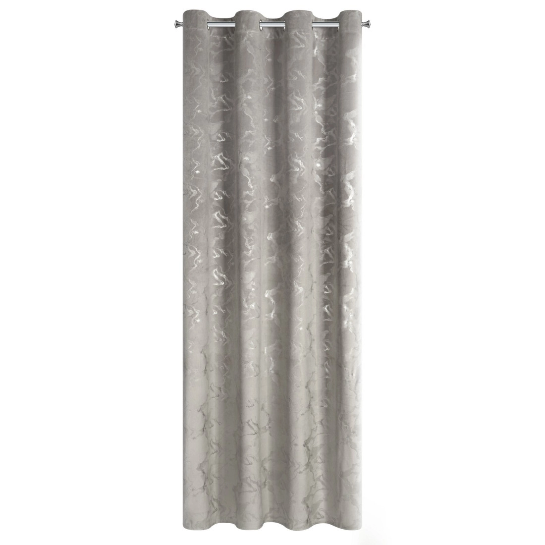 Záves 140x250 cm zamatový oceľový strieborný na kovové krúžky RAJA