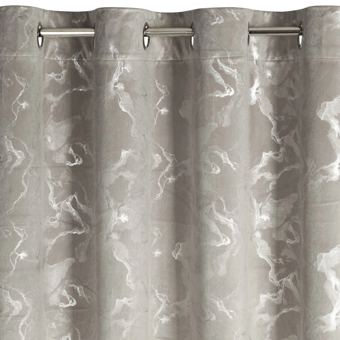 Záves 140x250 cm zamatový oceľový strieborný na kovové krúžky RAJA