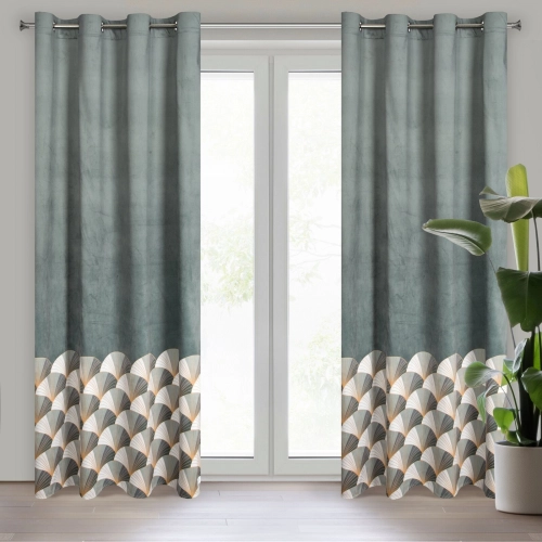 Záves 140x250 cm zamatový oceľový svetlosivý na kovové krúžky GINA - Design 91