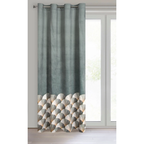 Záves 140x250 cm zamatový oceľový svetlosivý na kovové krúžky GINA - Design 91