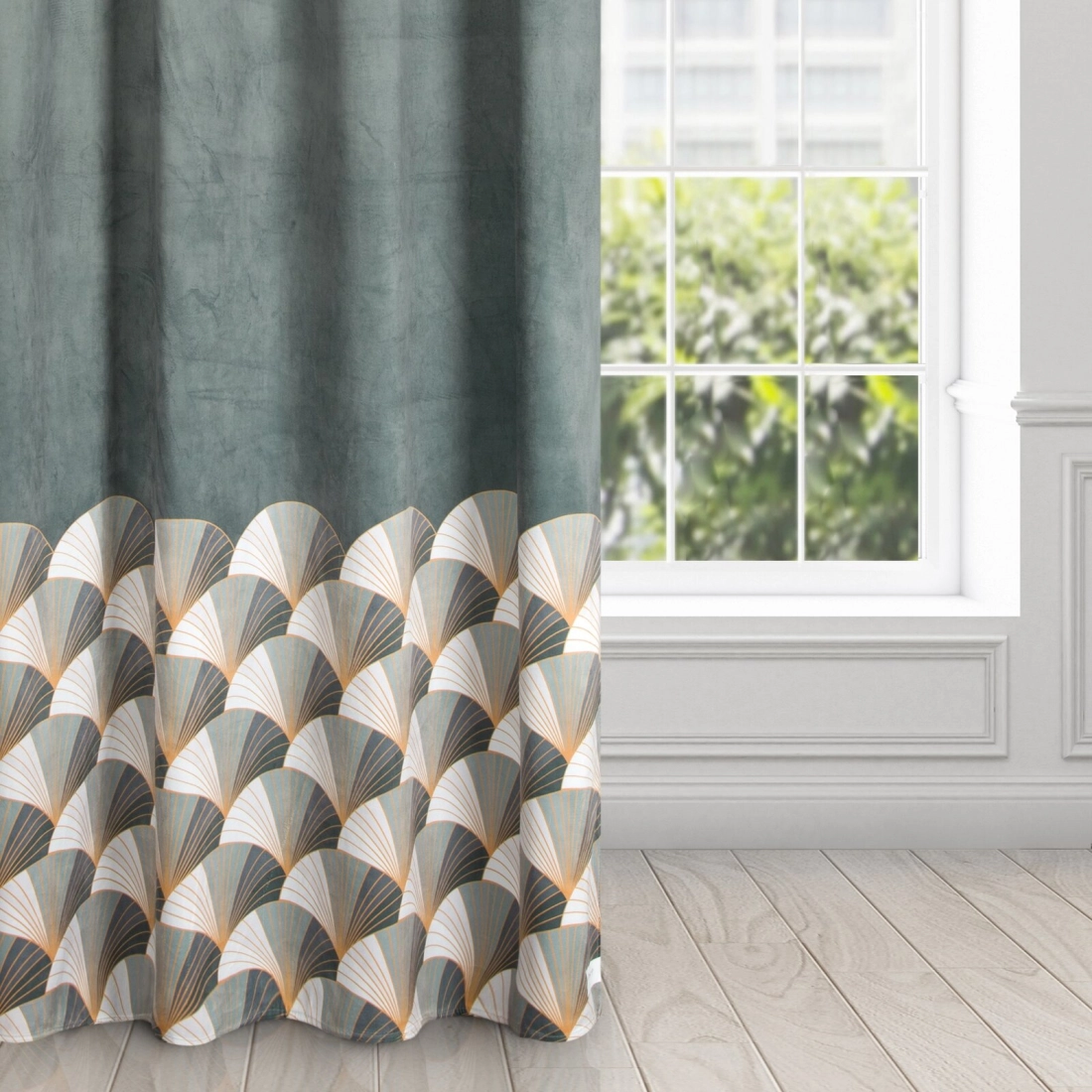 Záves 140x250 cm zamatový oceľový svetlosivý na kovové krúžky GINA - Design 91