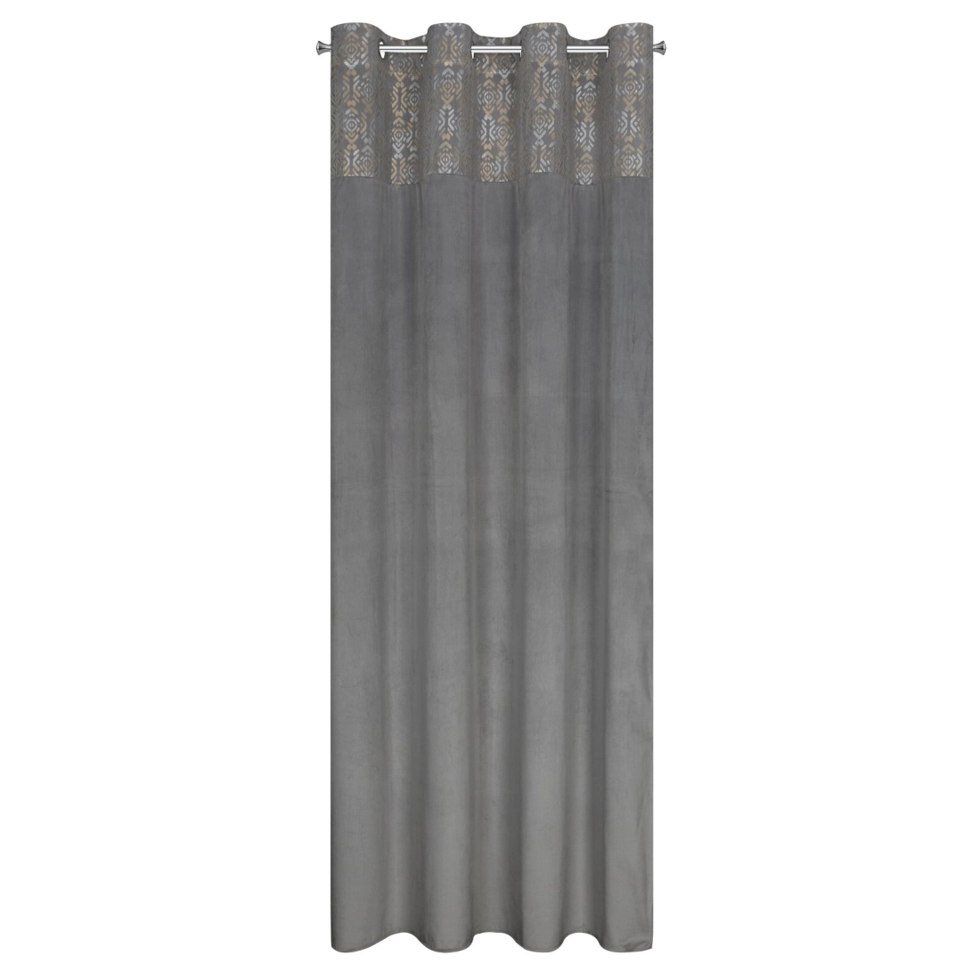 Závěs 140 x 250 cm sametový ocelový, zlatý na kovové kroužky LIZA