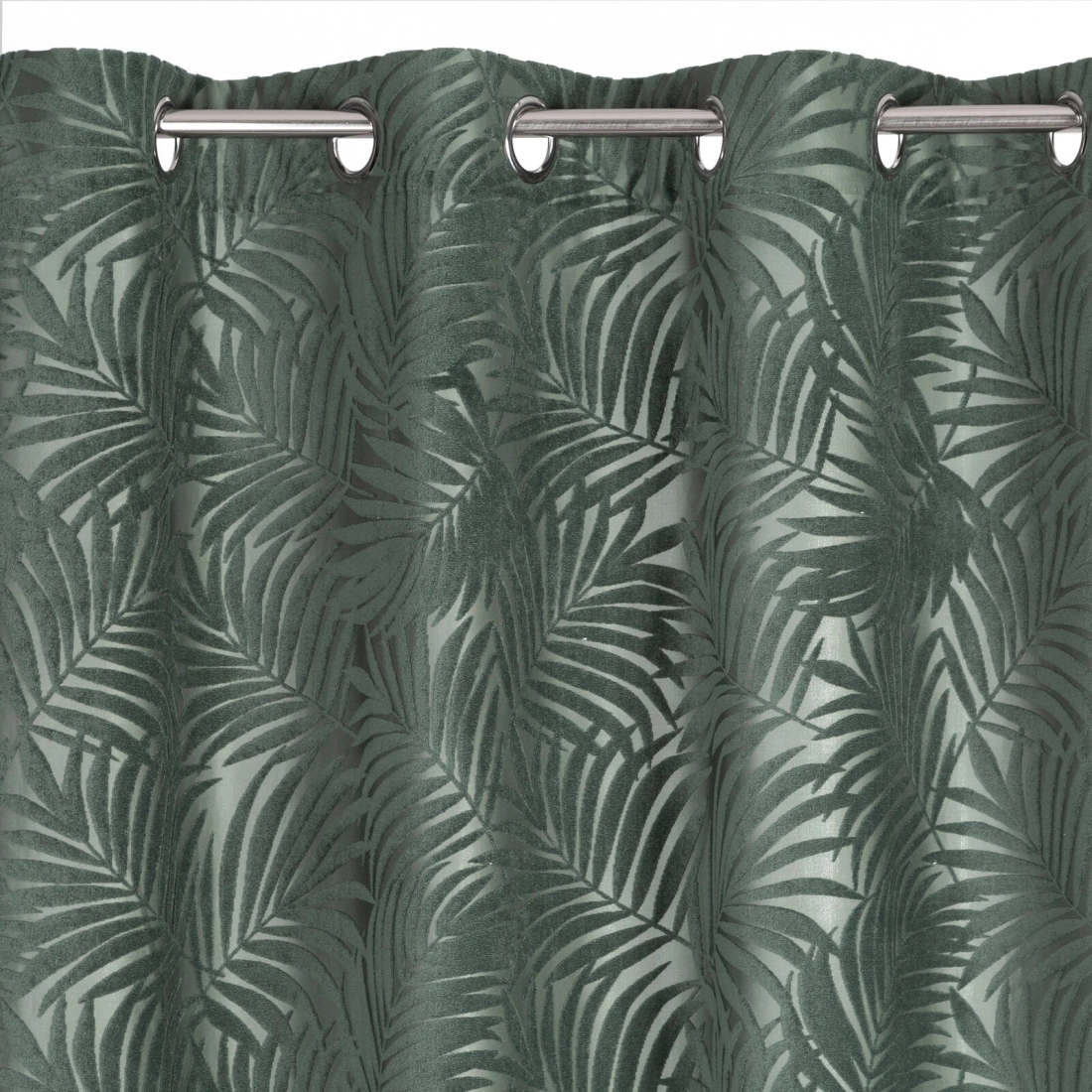 Záves 140x250 cm zamatový olivový na kovové krúžky LIVIA