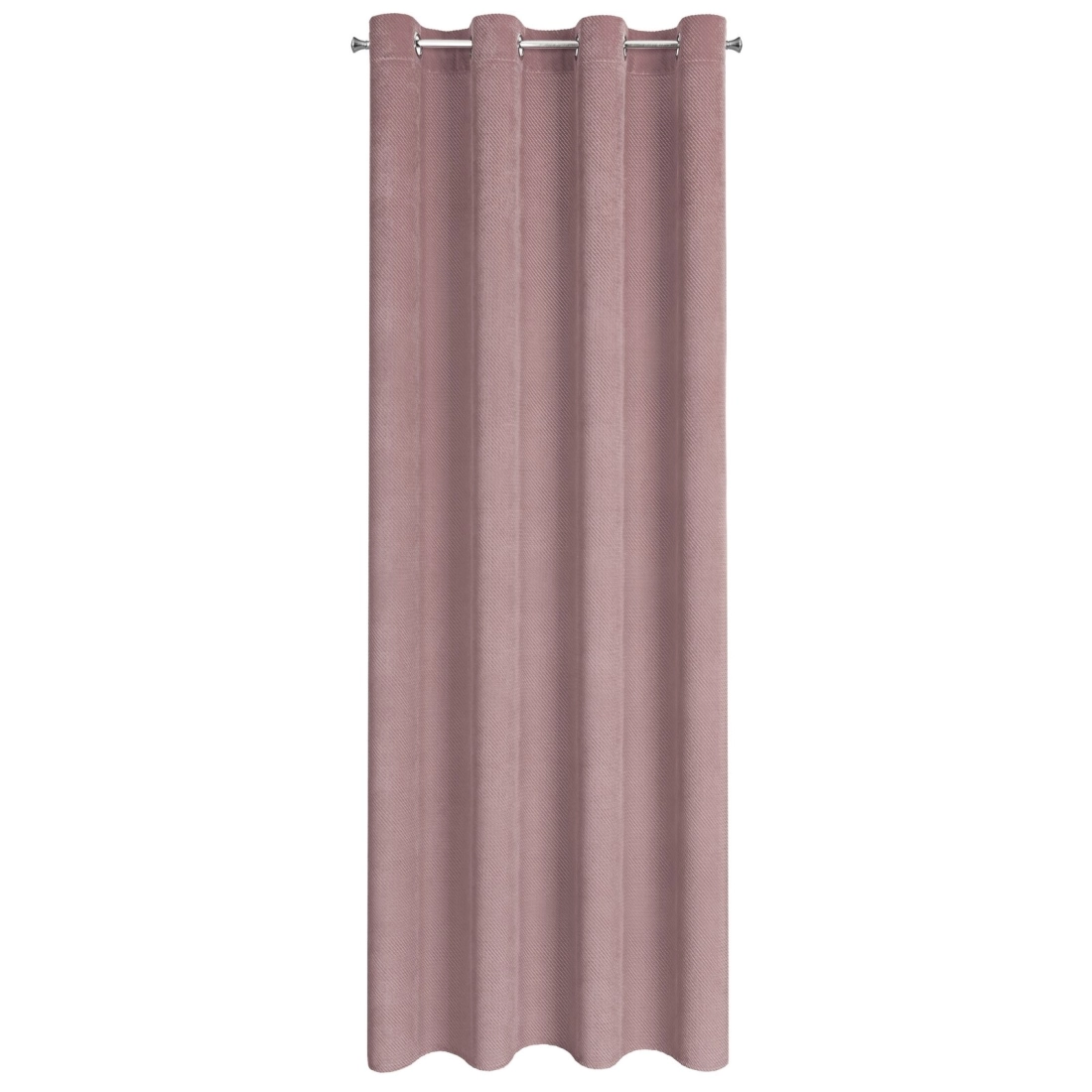 Závěs 140 x 250 cm sametový pudrově růžový na kovových kroužcích ELIZA