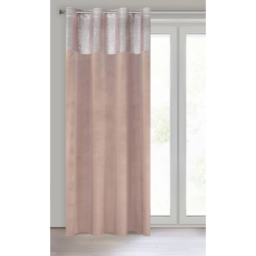 Záves 140x250 cm zamatový púdrovoružový na kovové krúžky PERI