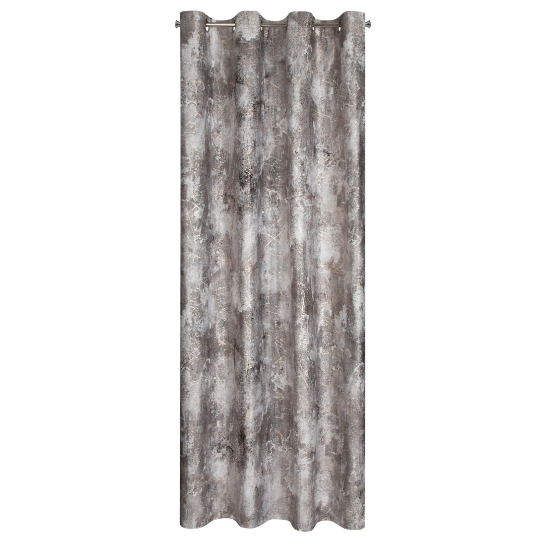 Sametový závěs 140x250 cm šedý a béžový na kovové kroužky ESTER