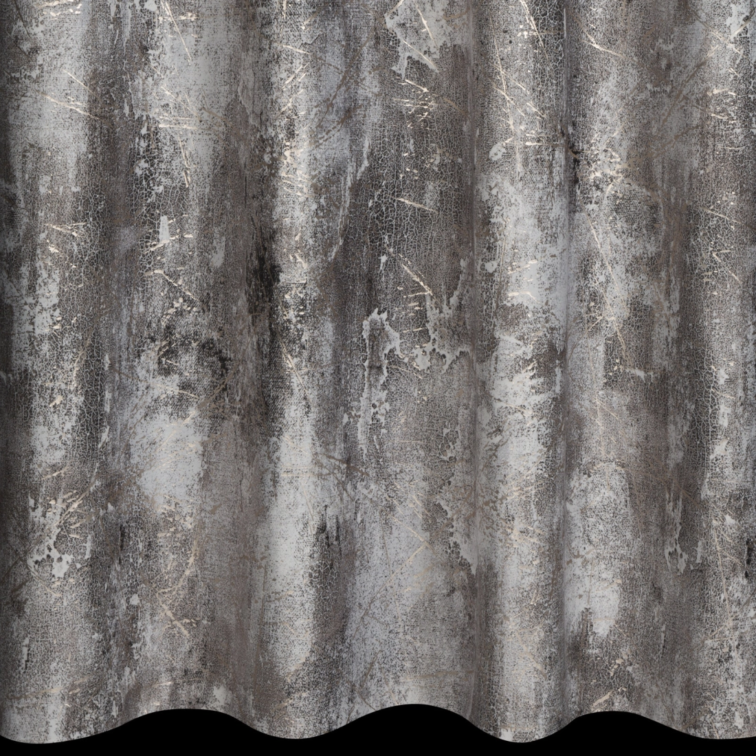 Sametový závěs 140x250 cm šedý a béžový na kovové kroužky ESTER