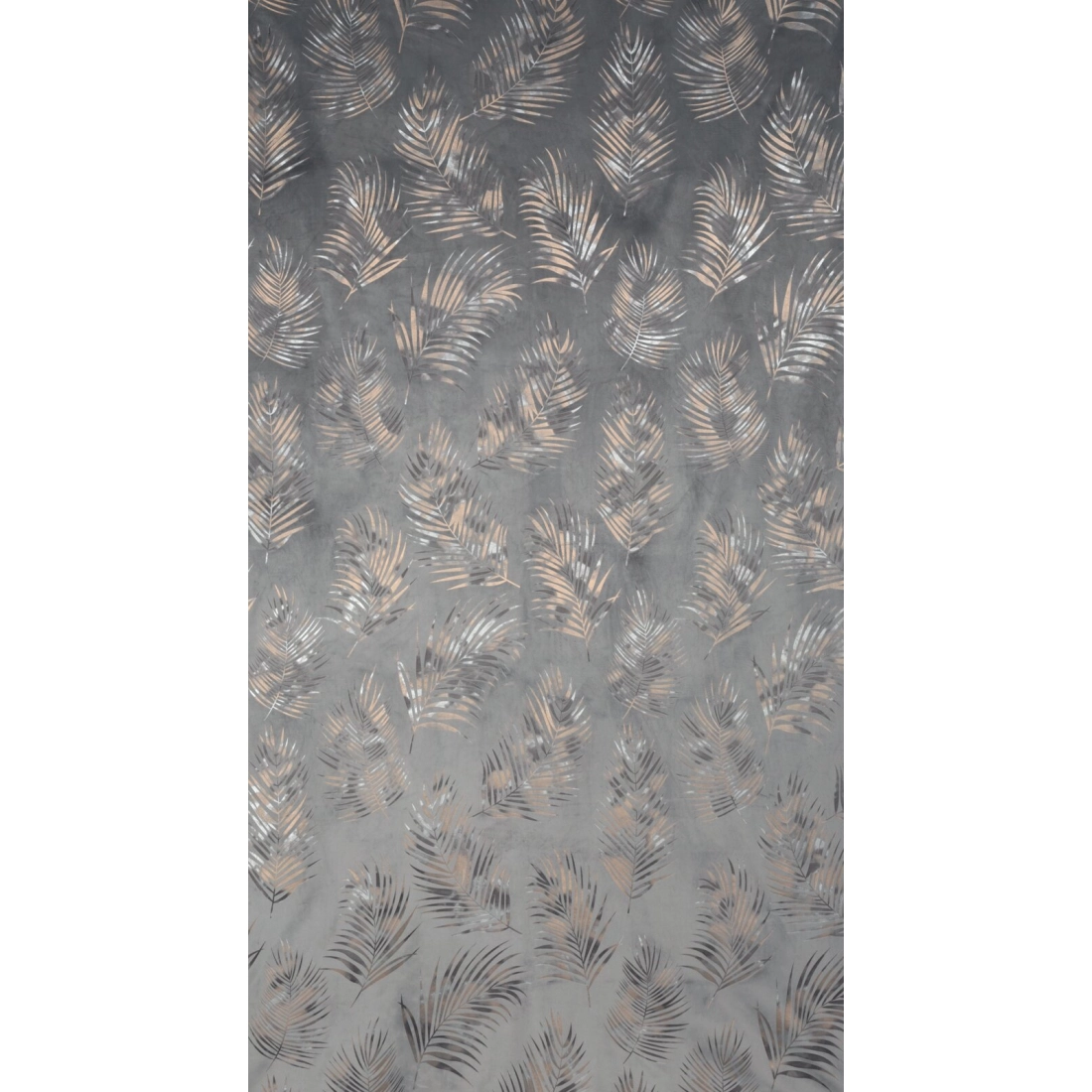 Záves 140x250 cm zamatový sivý a šampanský na kovové krúžky GLORIA