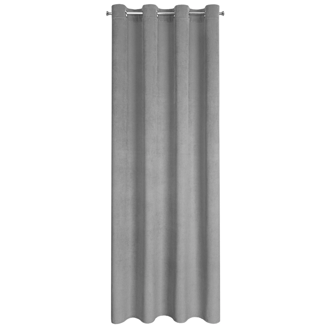 Závěs 140 x 250 cm sametový šedý na kovových kroužcích ELIZA