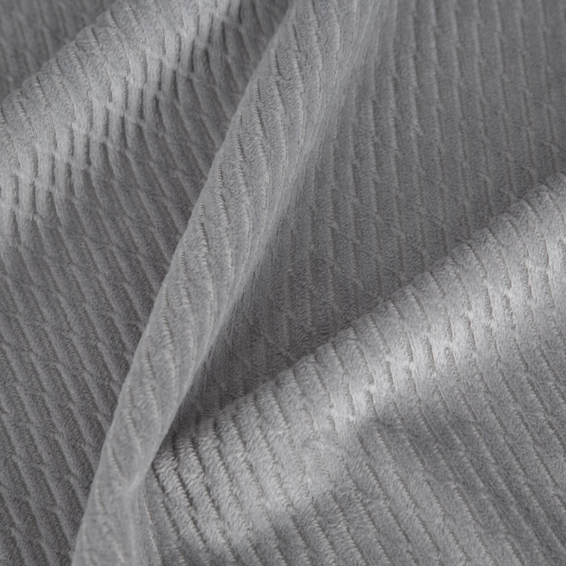 Závěs 140 x 250 cm sametový šedý na kovových kroužcích ELIZA