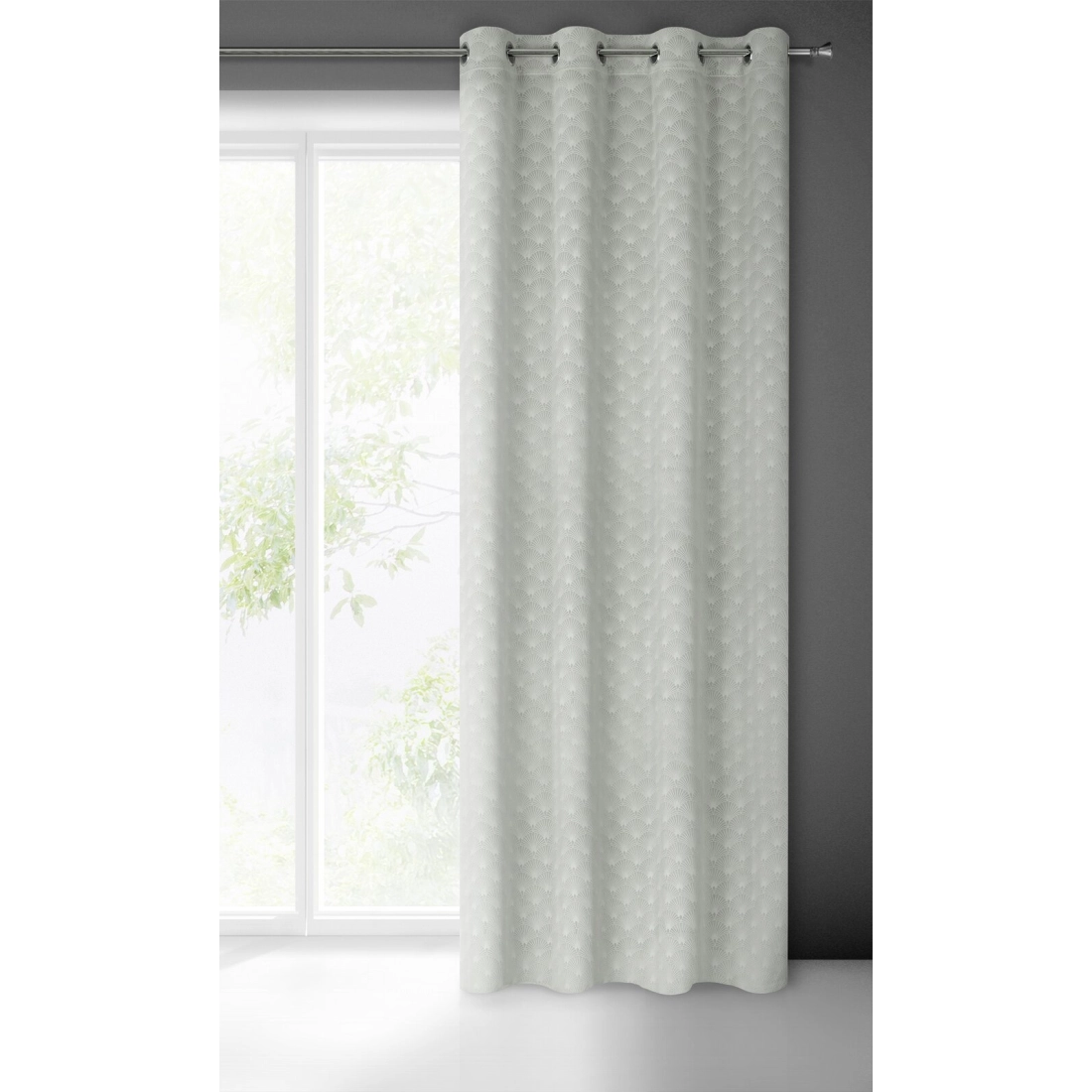 Záves 140x250 cm zamatový sivý na kovové krúžky JULIA