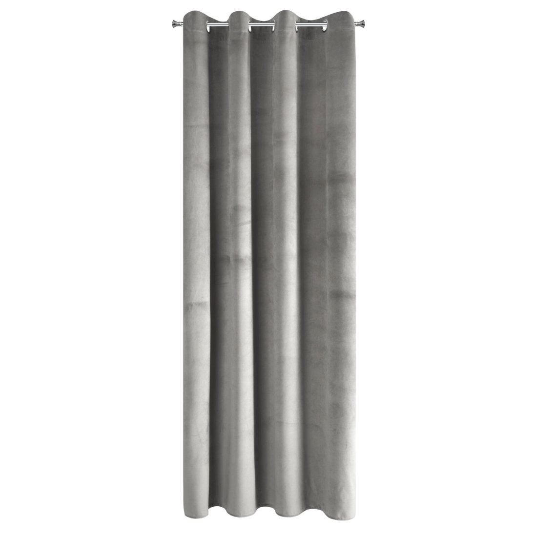Záves 140x250 cm zamatový sivý na kovové krúžky PIERRE