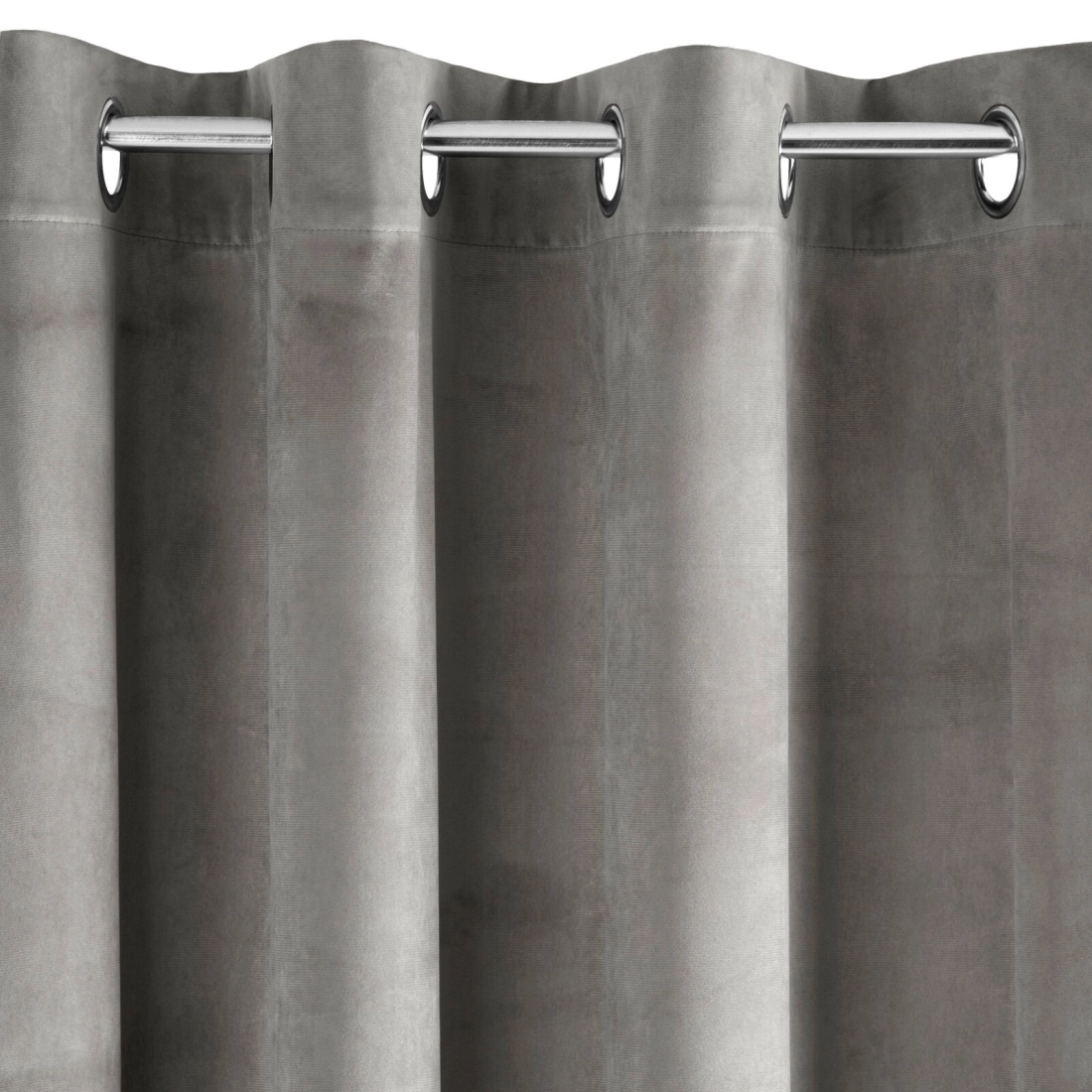 Záves 140x250 cm zamatový sivý na kovové krúžky PIERRE