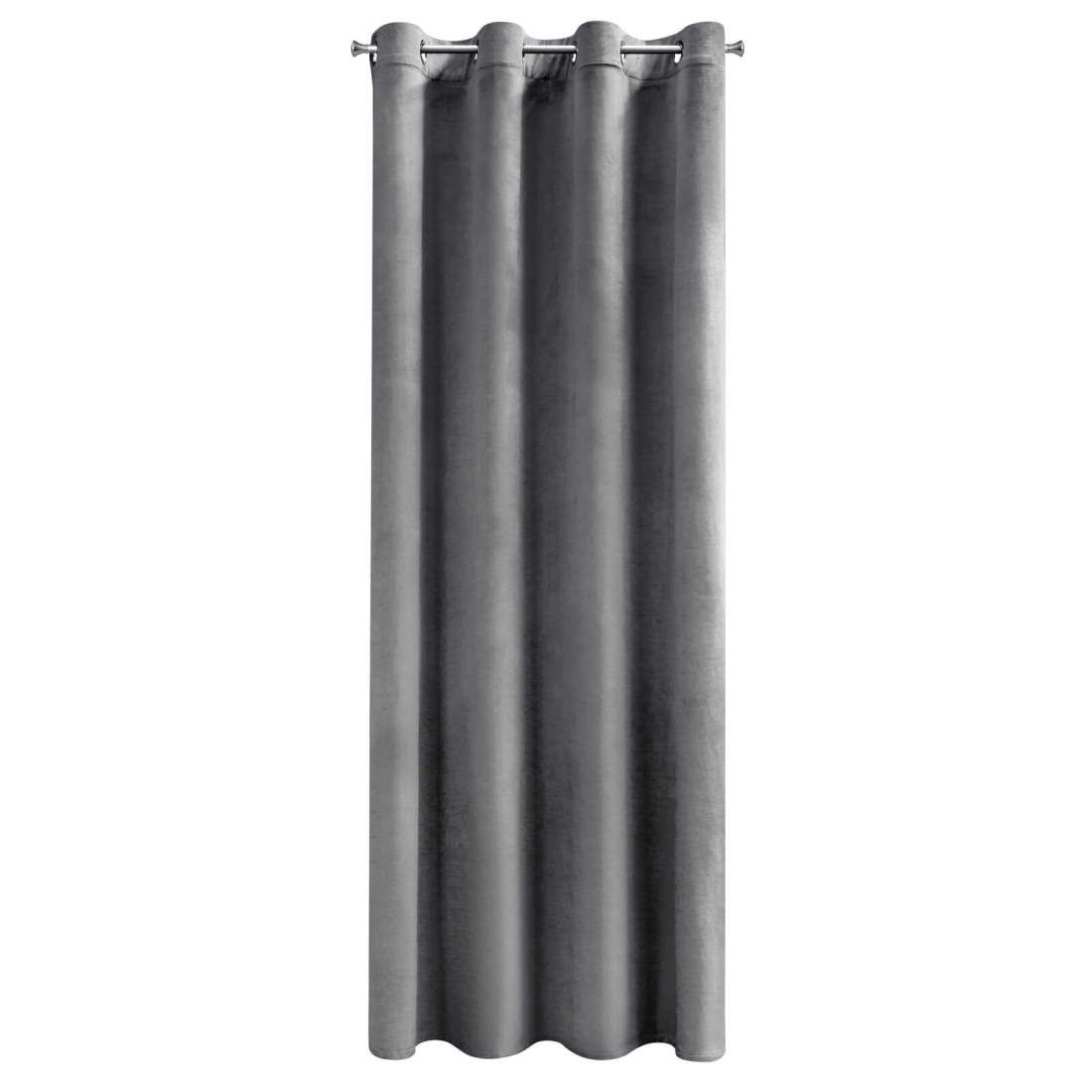 Záves 140x250 cm zamatový sivý na kovové krúžky ROSA Design 91