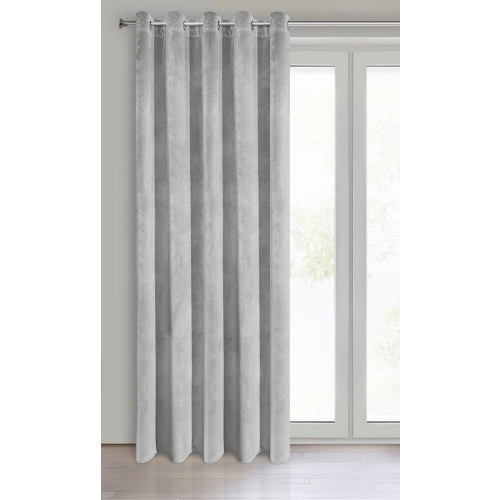 Záves 140x250 cm zamatový sivý na kovové krúžky VILLA