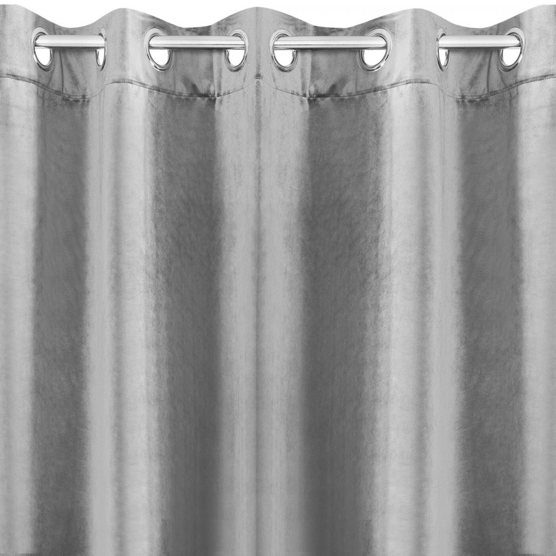 Záves 140x250 cm zamatový sivý na kovové krúžky VILLA