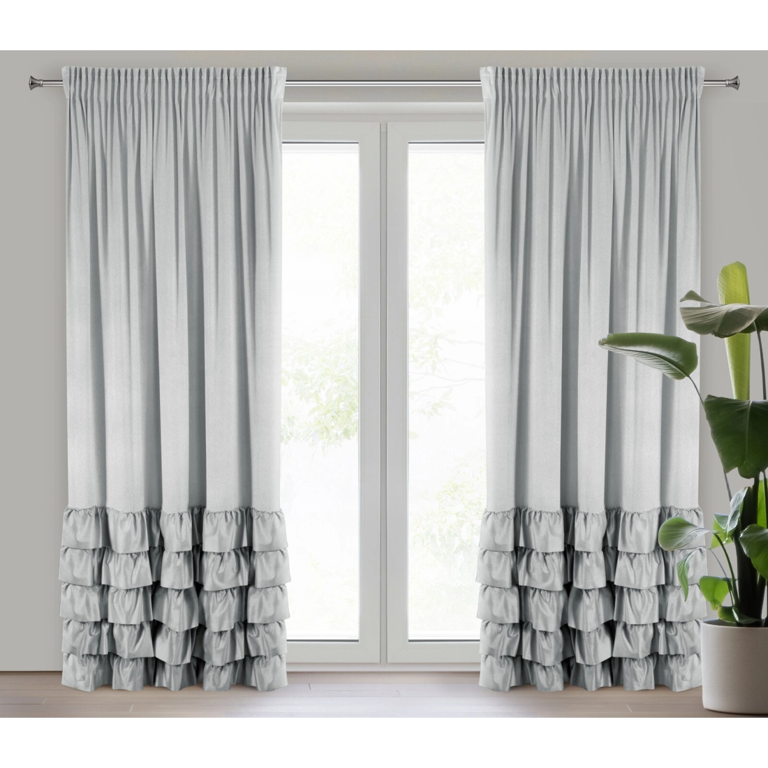 Záves 140x250 cm zamatový sivý na riasiacu pásku DANI