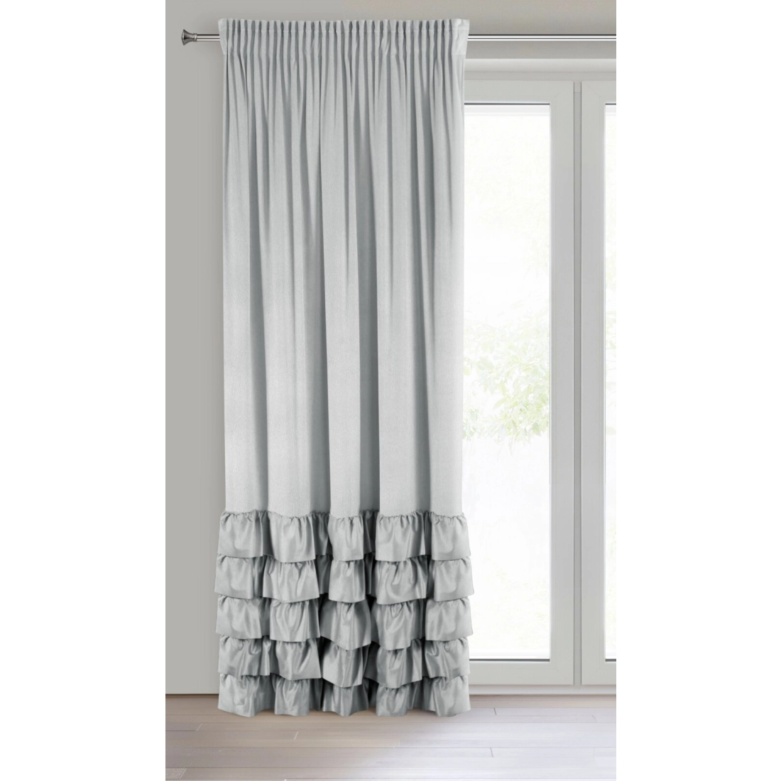 Záves 140x250 cm zamatový sivý na riasiacu pásku DANI