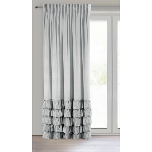 Záves 140x250 cm zamatový sivý na riasiacu pásku DANI