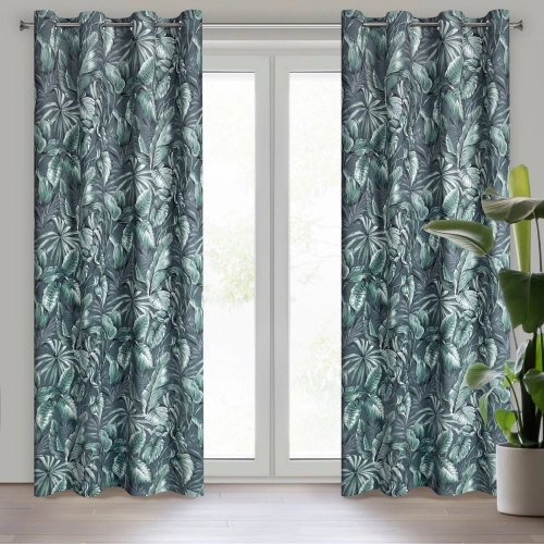 Záves 140x250 cm zamatový sivý, olivový na kovové krúžky PALERMO