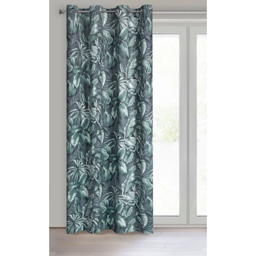 Záves 140x250 cm zamatový sivý, olivový na kovové krúžky PALERMO