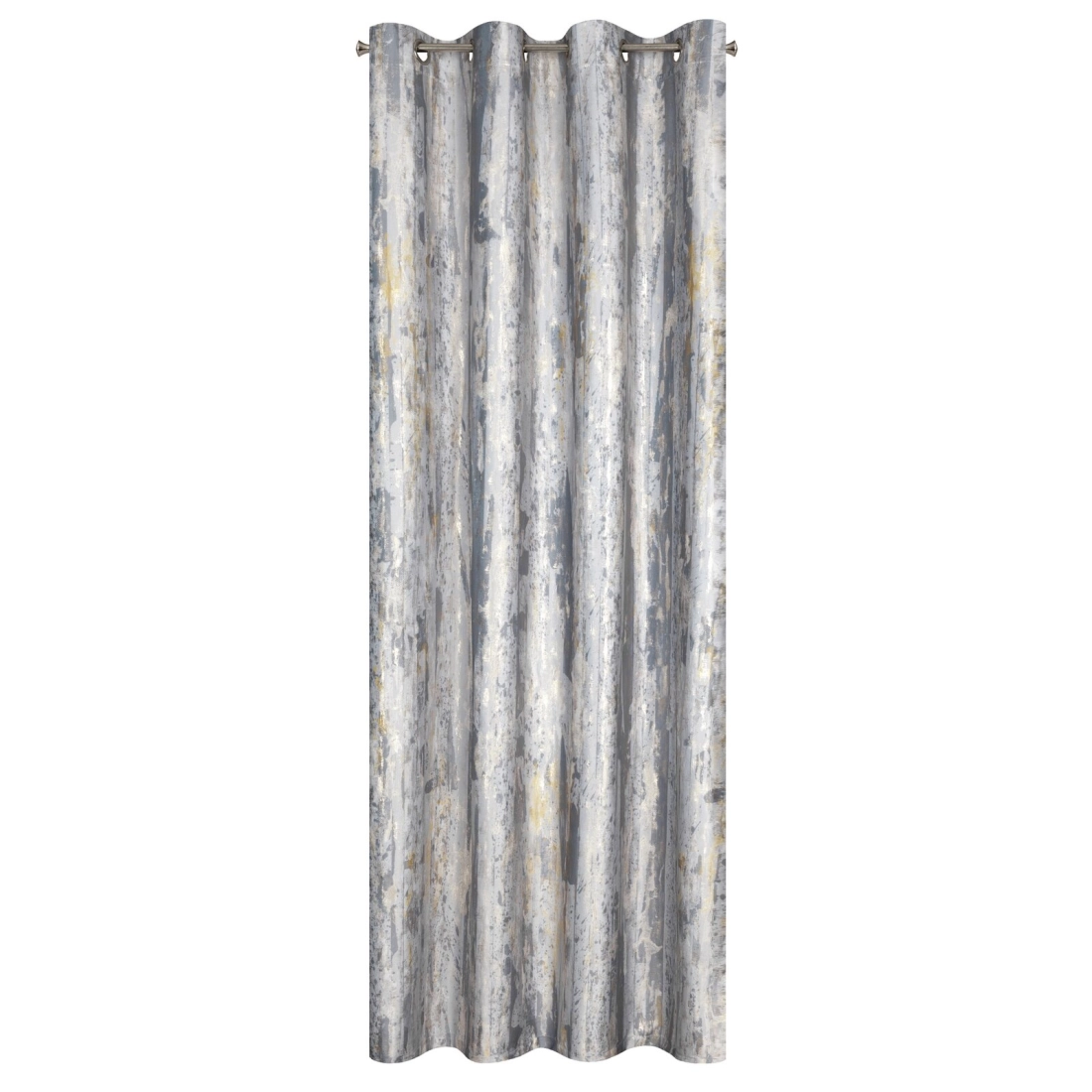 Záves 140x250 cm zamatový sivý so zlatou potlačou na kovové krúžky GRACE