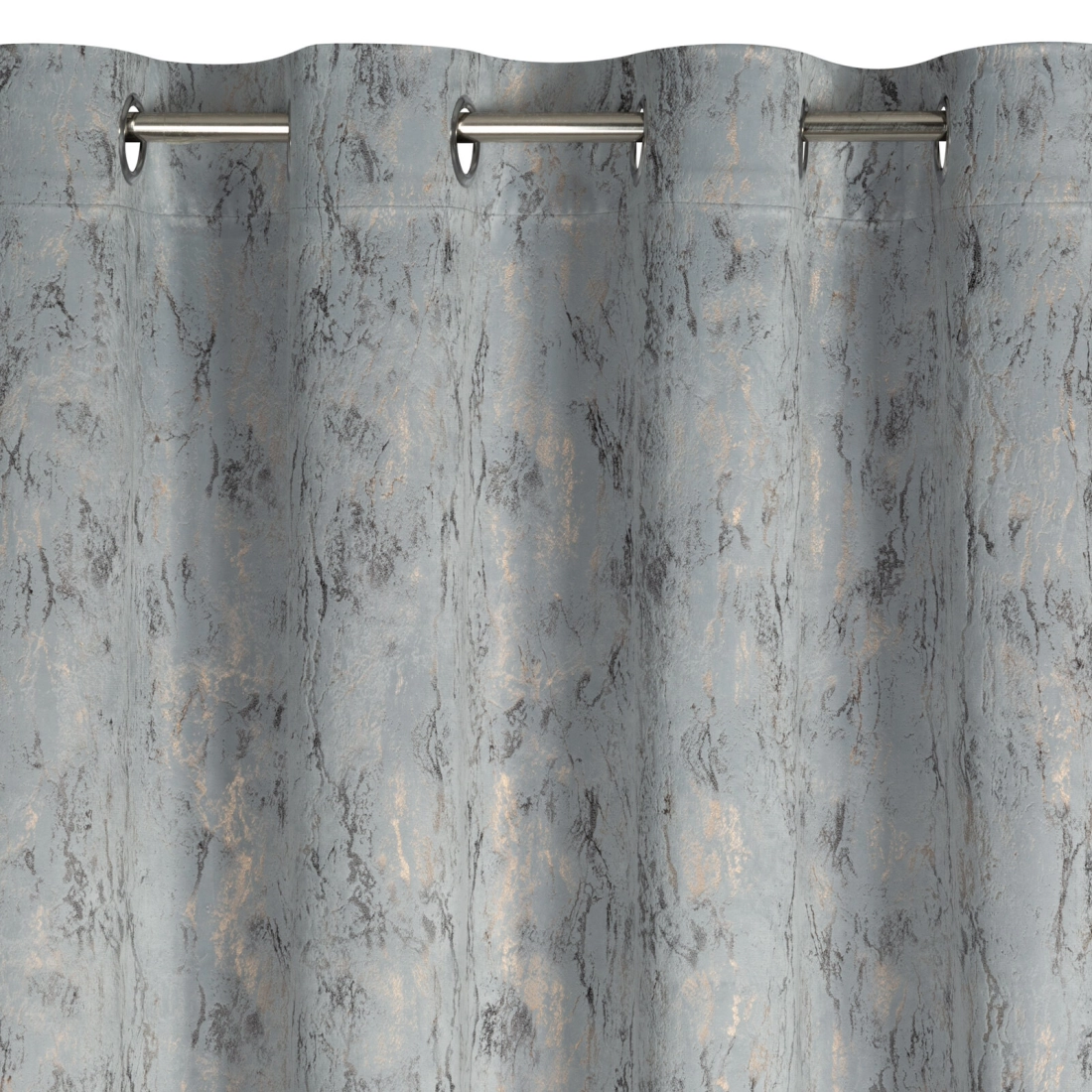 Sametový závěs 140x250 cm ve stříbrno zlaté barvě na kovových kroužcích KORNELIA