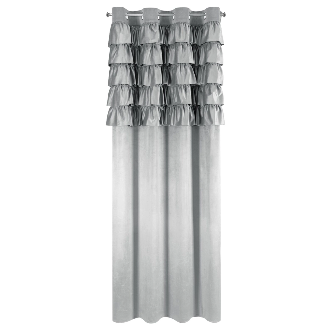 Záves 140x250 cm zamatový strieborný na kovové krúžky AURA