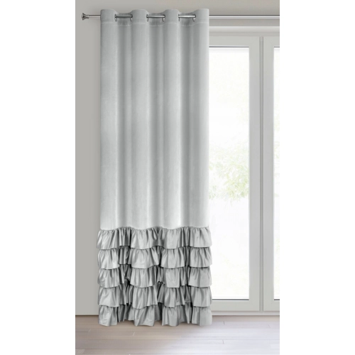 Záves 140x250 cm zamatový strieborný na kovové krúžky DANI