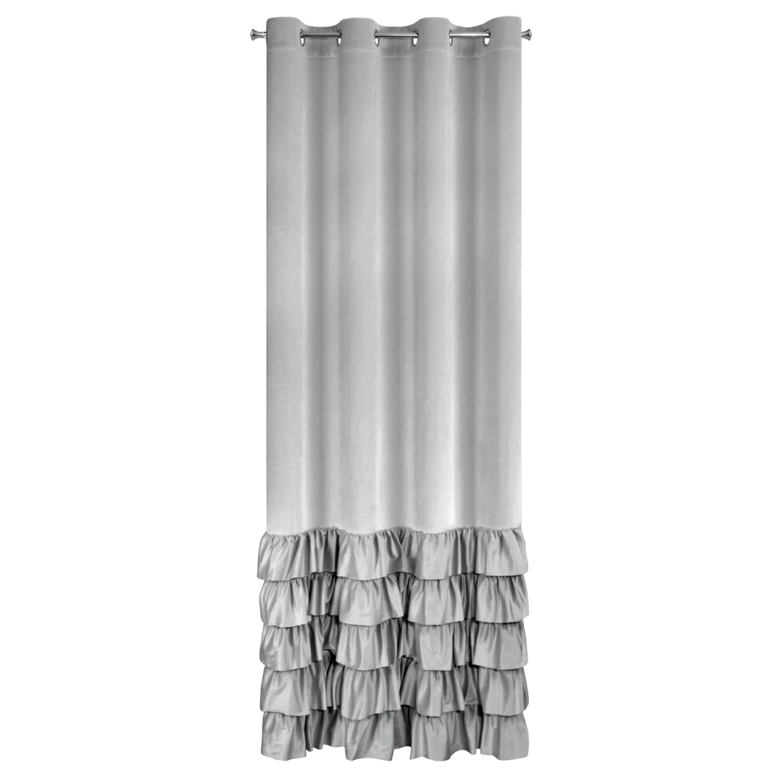 Záves 140x250 cm zamatový strieborný na kovové krúžky DANI