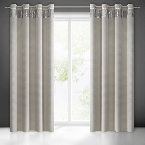 Záves 140x250 cm zamatový strieborný na kovové krúžky JASPER