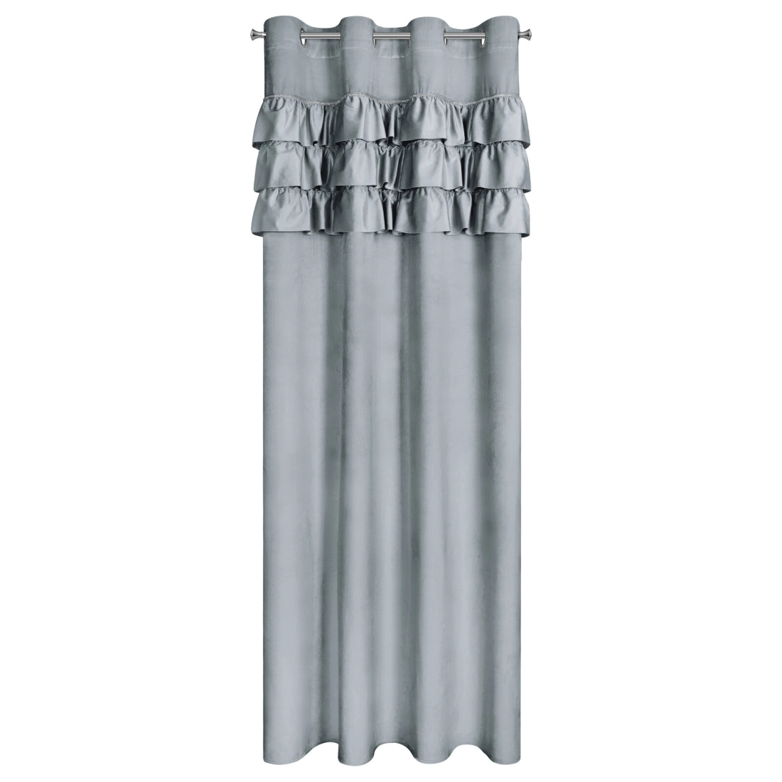 Záves 140x250 cm zamatový strieborný na kovové krúžky SAMI