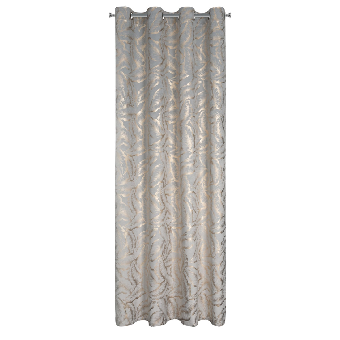 Záves 140x250 cm zamatový strieborný šampanský na kovové krúžky MILENA