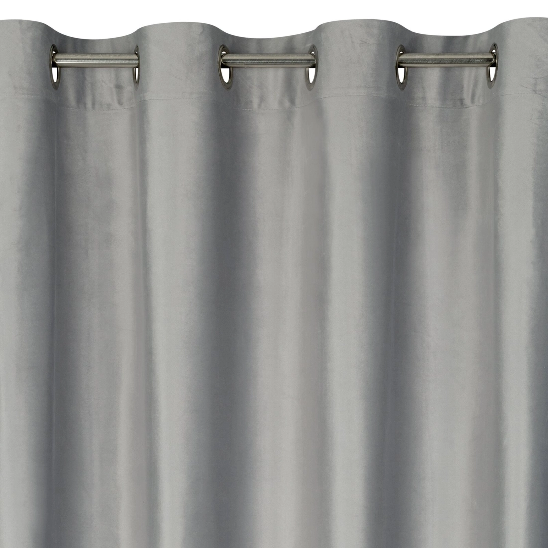 Záves 140x250 cm zamatový strieborný šampanský na kovové krúžky TORI