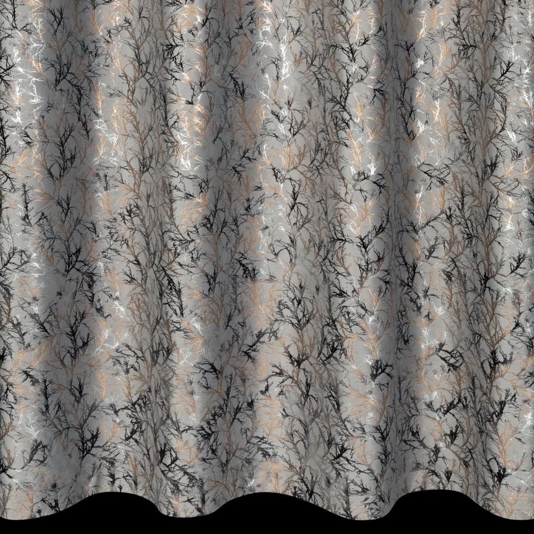 Záves 140x250 cm zamatový strieborný šampanský na kovové krúžky TORI